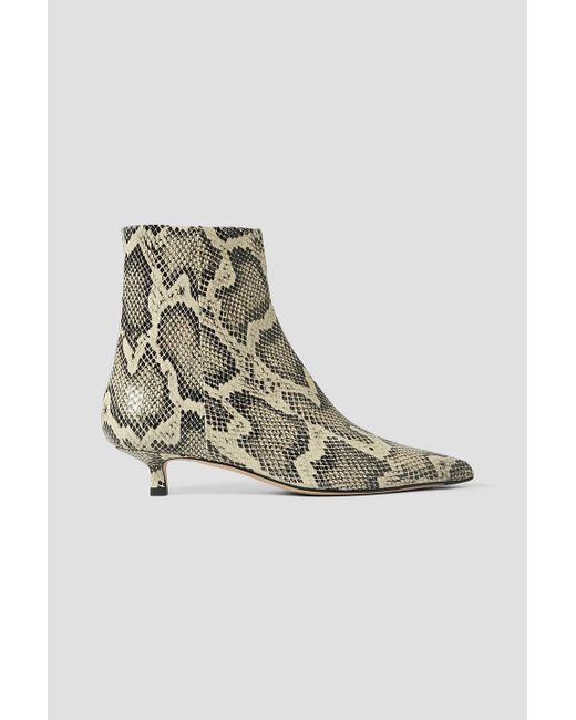 Aeyde Metallic Sofie Snake-effect Leather Ankle Boots