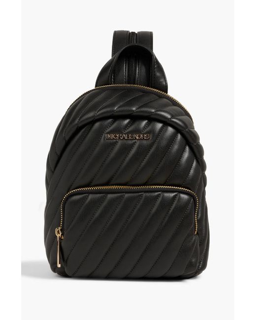 MICHAEL Michael Kors Erin Small Quilted Faux Leather Backpack in Black ...
