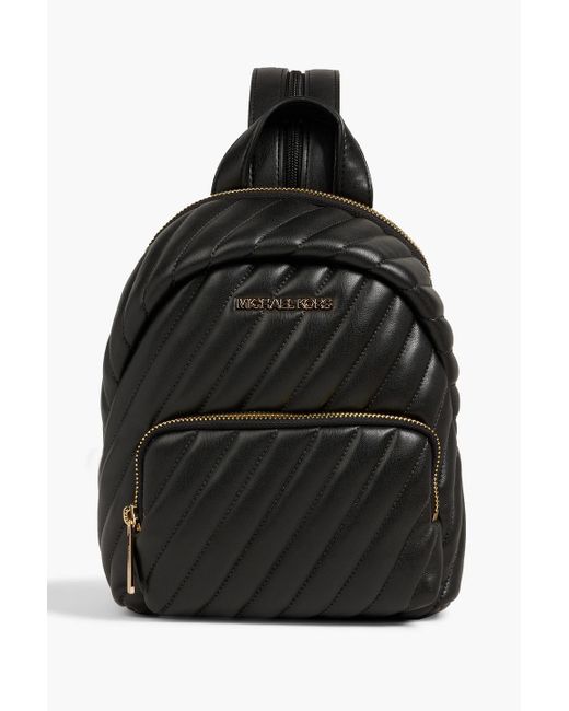 MICHAEL Michael Kors Erin Small Quilted Faux Leather Backpack in Black