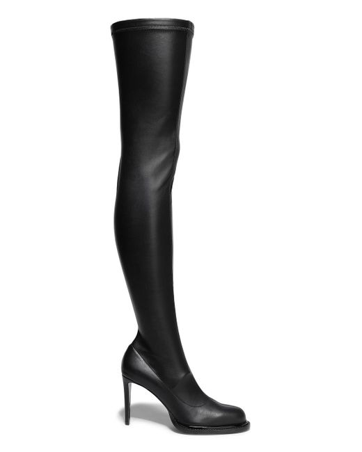 Stella McCartney Black Faux Stretch-leather Thigh Boots