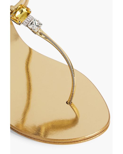 Giuseppe Zanotti White Alphonsine Crystal-embellished Faux Mirrored-leather Sandals