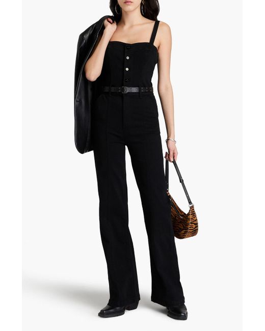 PAIGE Black Leenah Denim Jumpsuit