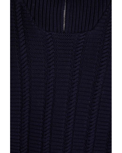 Officine Generale Blue Tiphanie Merino Wool Half-zip Sweater