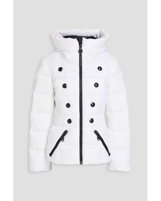 Goldbergh White Bouton Embellished Scuba-paneled Quilted Down Ski Jacket
