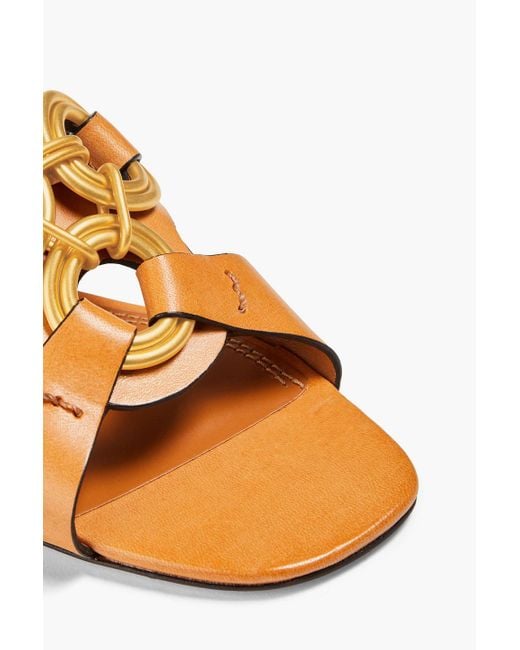 Tory Burch Brown Leather Slingback Sandals