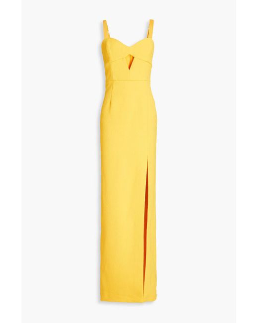 Rebecca Vallance Synthetic Jaclyn Cutout Cloqué Gown in Yellow | Lyst ...