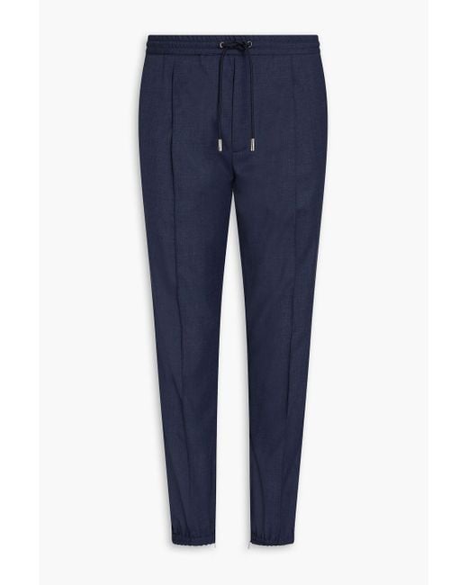 Dior Blue Tapered Wool Drawstring Pants for men