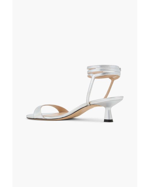 Stuart Weitzman White Leather Sandals