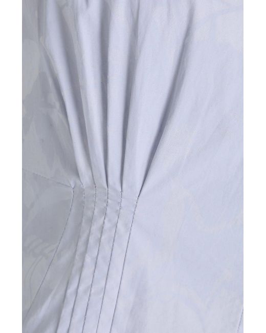 10 Crosby Derek Lam Blue Concha Pintucked Floral-print Cotton-poplin Mini Dress