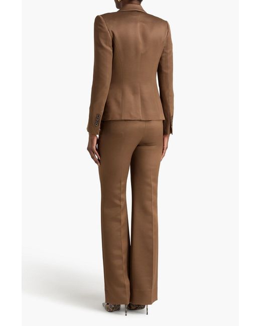 Tom Ford Brown Wool And Silk-Blend Blazer