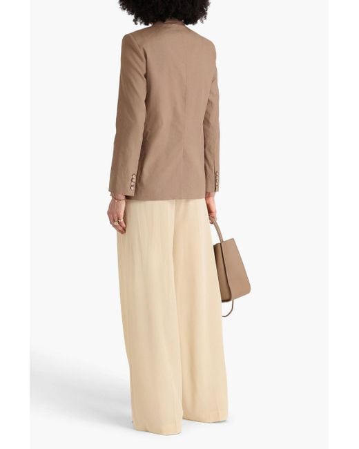 Joseph Brown Jaden Double-Breasted Linen-Blend Twill Blazer
