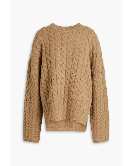 Theory Natural Karenia Cable-knit Wool And Cashmere-blend Sweater