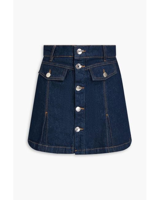 Maje Blue Skirt-Effect Denim Shorts