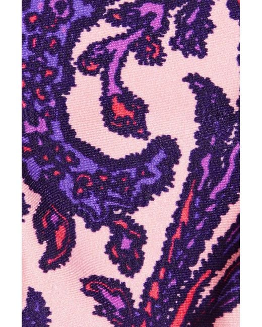 Zimmermann Purple tiggy Embellished Paisley-print Low-rise Bikini Briefs