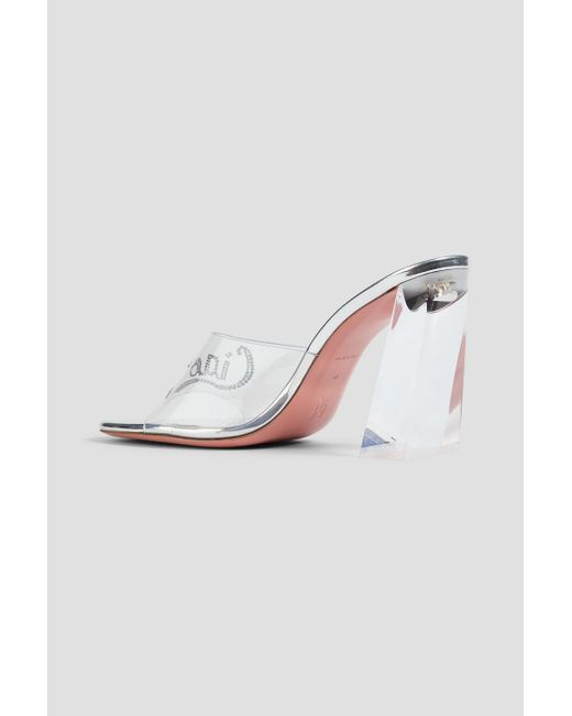 AMINA MUADDI Metallic Bella Glass Crystal-Embellished Pvc Mules