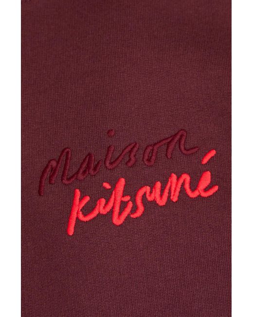 Maison Kitsuné Embroidered Cotton-blend Fleece Hoodie for men