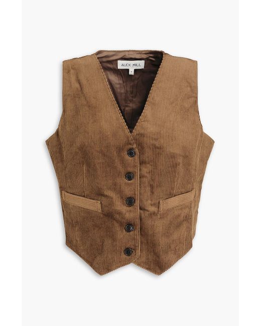 Alex Mill Brown Sloane Cotton-corduroy Vest