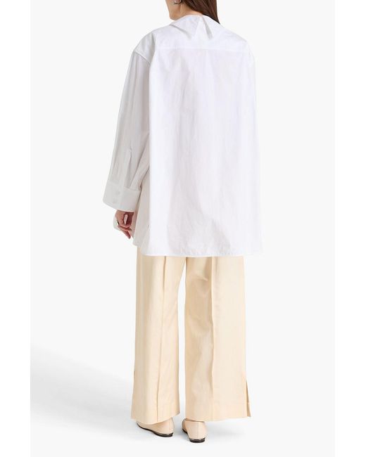 Jil Sander White Oversized Cotton-Poplin Shirt