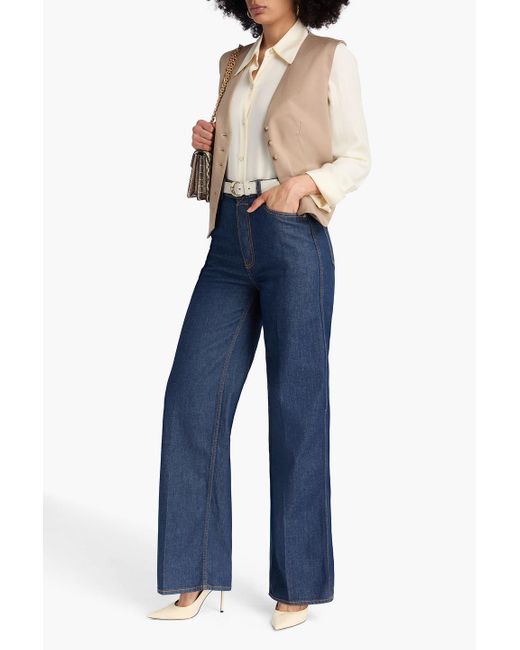 Zimmermann Blue High-rise Wide-leg Jeans