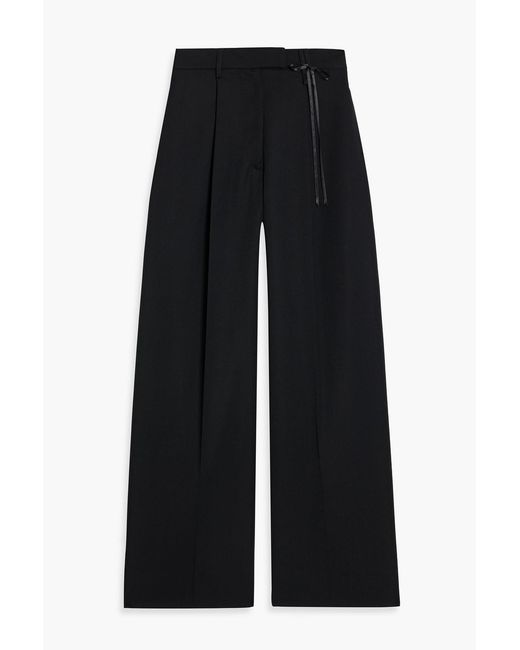 Simone Rocha Women's Black Pleated Crepe Wide-Leg Pants