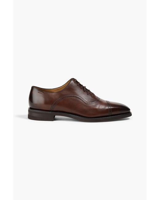 Bally Brown Scotch Leather Oxford Shoes for men