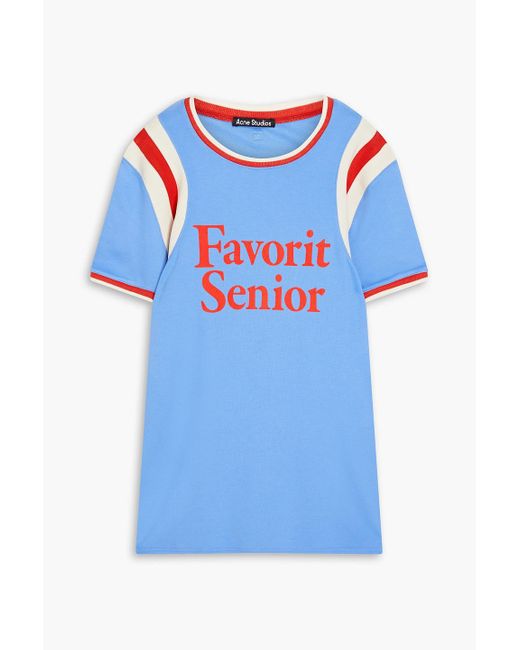 Acne Blue Printed Jersey T-shirt for men