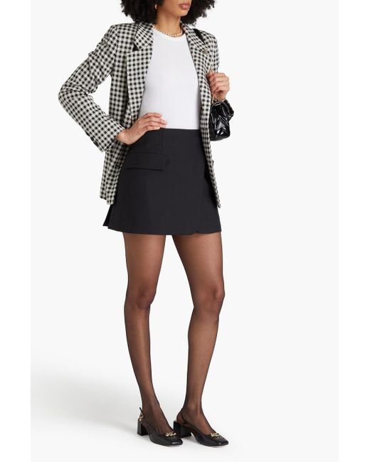 Maje Black Twill Mini Wrap Skirt