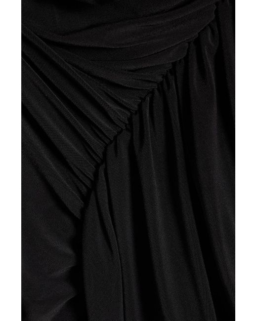 Norma Kamali Black Diana Ruched Stretch-jersey Maxi Dress