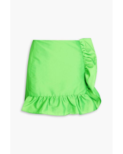 Sandro Green Ruffled Organza Mini Skirt