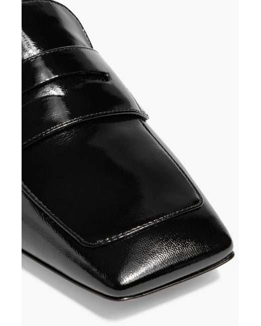 Gianvito Rossi Black Christina 05 Glossed-Leather Loafers