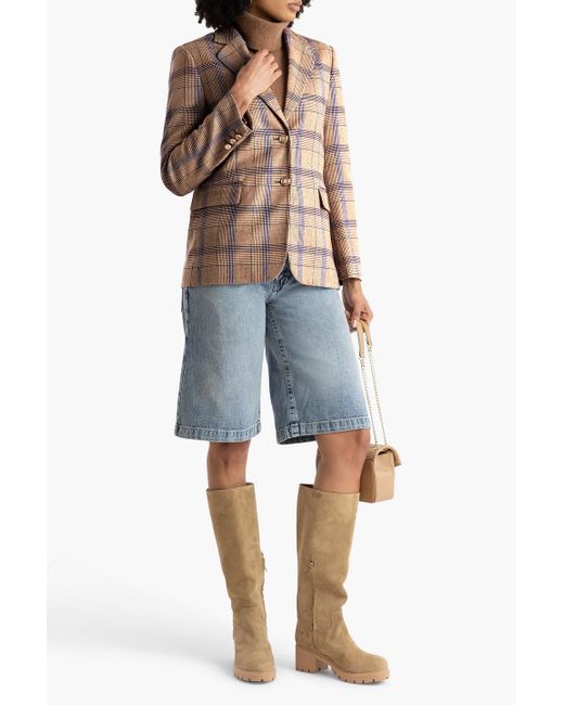 Maje Natural Prince Of Wales Checked Tweed Blazer