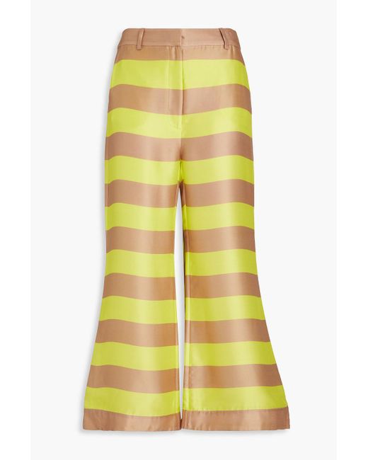 Zimmermann Yellow Striped Silk Kick-flare Pants