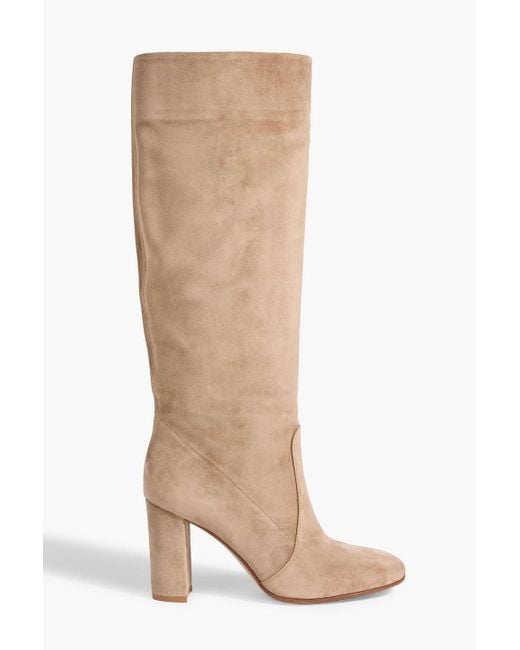 Gianvito Rossi Brown Glen 85 Suede Knee Boots