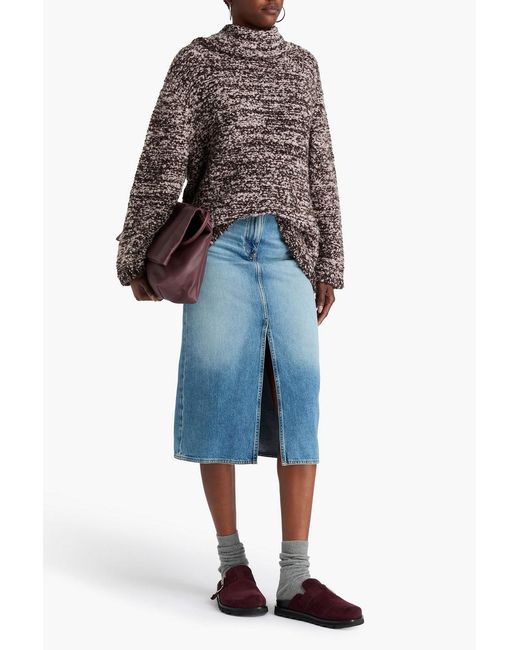 The Elder Statesman Brown Teddy Mélange Bouclé-Knit Turtleneck Sweater