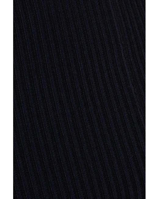 Dion Lee Blue Cutout Ribbed-knit Shorts