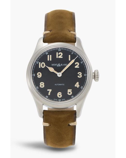 Montblanc Gray 1858 Automatic 40mm Stainless Steel And Nubuck Watch, Ref. No. Mb119907 for men