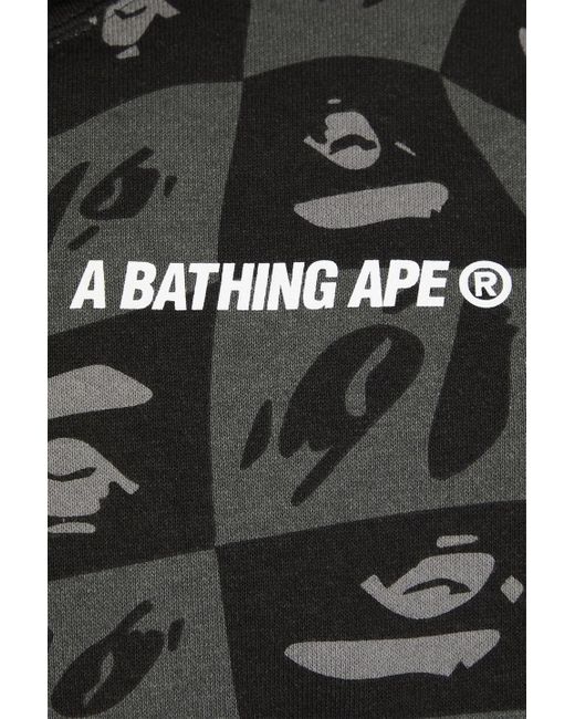 A Bathing Ape Black Printed Cotton-fleece Hoodie for men