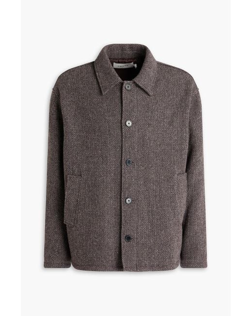 FRAME Brown Wool-blend Tweed Overshirt for men