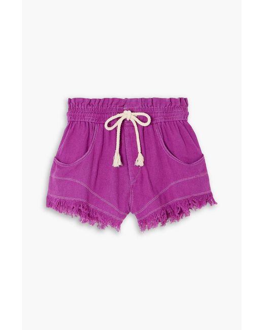 Isabel Marant Pink Talapiz Frayed Silk Shorts