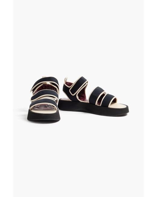 Staud Black Two-Tone Scuba Platform Sandals