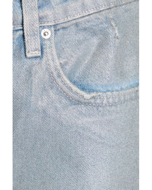 GRLFRND Blue Harlow Coated High-rise Straight-leg Jeans