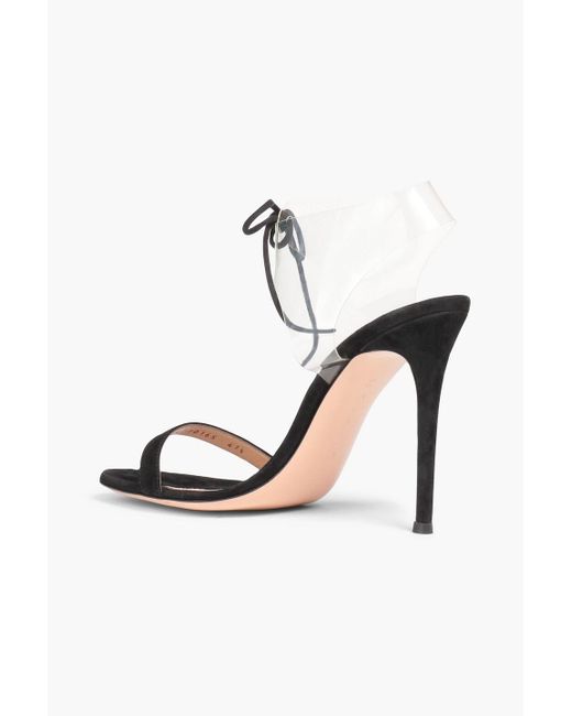 Gianvito Rossi Black Suede And Pvc Sandals