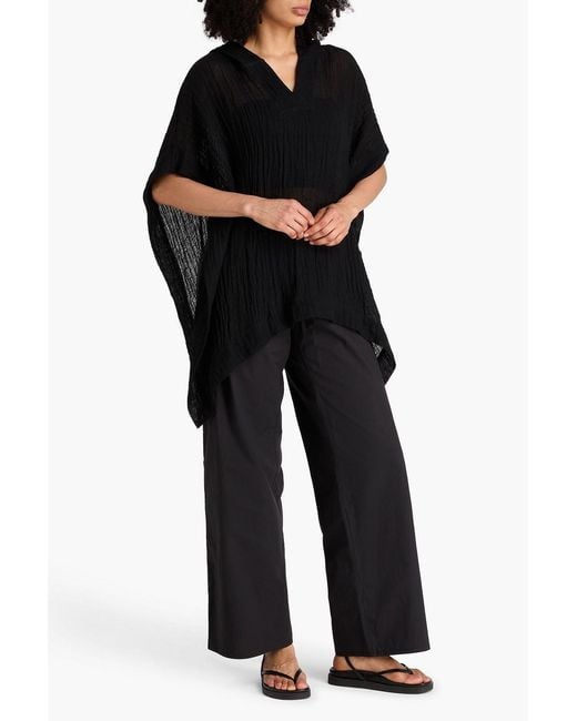 Lisa Marie Fernandez Black Linen-Blend Hooded Tunic
