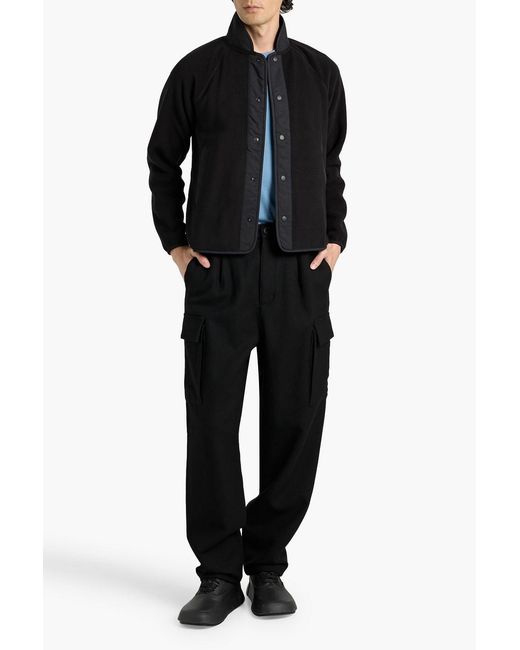 Rag & Bone Black Shell-Trimmed Fleece Jacket for men