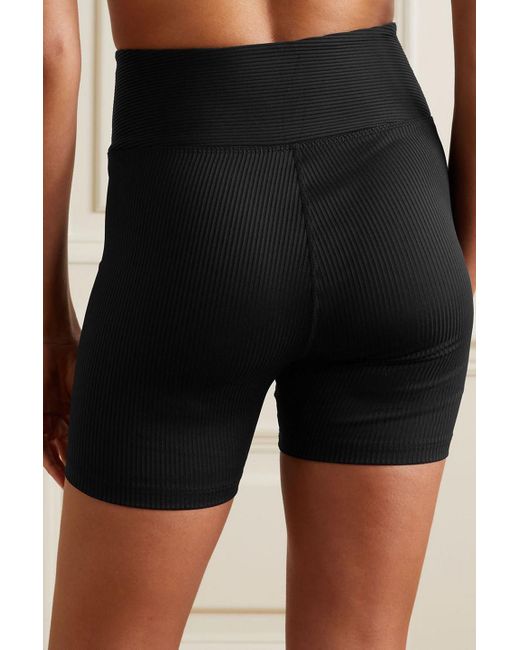 Year Of Ours Football Lace up Ribbed Stretch Biker Shorts in Black Lyst UK
