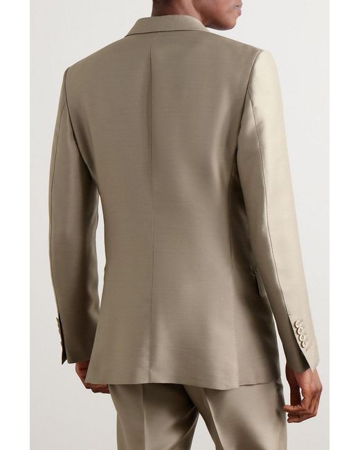 Tom Ford Natural O'Connor Slim-Fit Wool, Mohair And Silk-Blend Twill Suit Jacket for men
