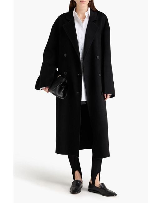 Loulou de Saison Black Borneo Double-breasted Wool And Cashmere-blend Felt Coat