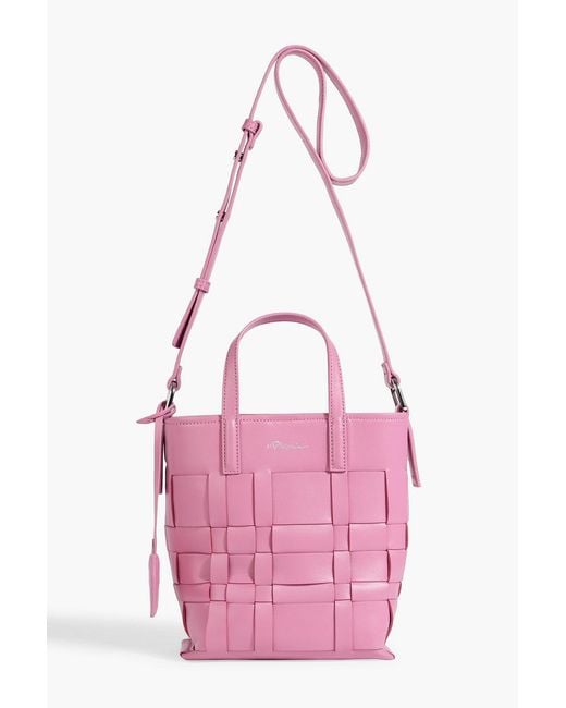 3.1 Phillip Lim Pink Odita Mini Woven Leather Bucket Bag