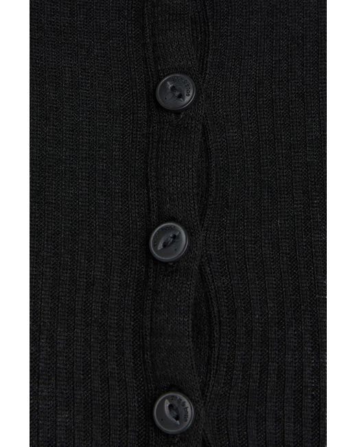 Rag & Bone Black Ribbed-Knit Top