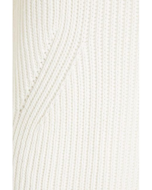 Giuliva Heritage White Ambra geripptes minikleid aus baumwolle